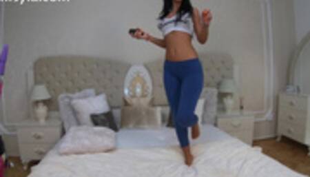 4k anisyia livejasmin yoga pants dancing and ridding cock