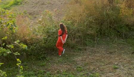 New Model Ily arrested and handcuffed run away into the woods - Part 1