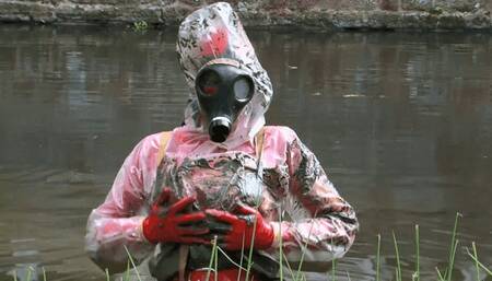 The Heavy-Rubber Queen In Mud And Water Bath Outdoor Of Her Castle