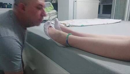 Goddess Lina White Ped Sock Worship