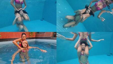 UNDERWATER AIR CONTROL - DOMINA IZABELA PAES AND SLAVE JENNY - PART3