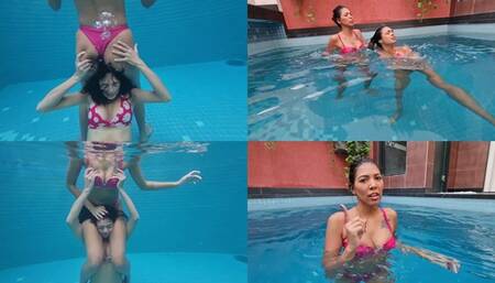 UNDERWATER AIR CONTROL - DOMINA IZABELA PAES AND SLAVE JENNY - PART7