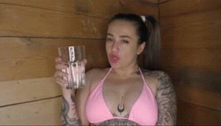 Belching on a HIS PIG's face wmv
