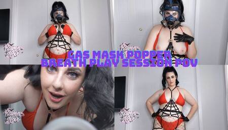 Gas Mask Breath Play Session POV