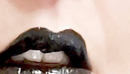 ***CLOSE-UP EXTREME* * *French Inhales * Lipstick Black * Nose exhales * Coughing ***