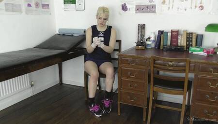 Cute School Girl Sunflower Strips While Playing With Latex Gloves & Her Pussy