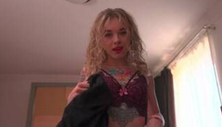 Playful hottie in stockings gives blowjob and balls licking before riding cock. Karneli Bandi