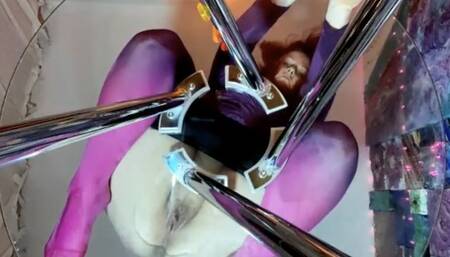 Peeing in Pink Pantyhose on my High Top Glass Table