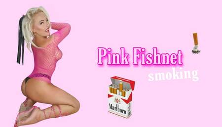 Smoking in Pink Fishnet