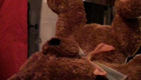 Red Satin teddy grind