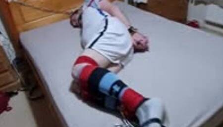 Footballer bound and gagged escape challenge