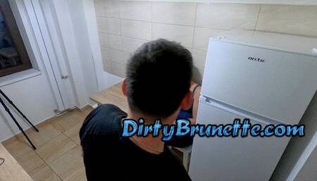 Fucking hard with my husband in the kitchen