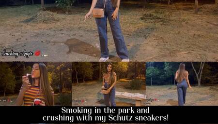Smoking in the park and crushing with my Schutz sneakers