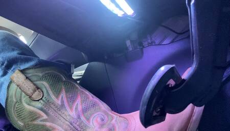 Driving in cowboy boots