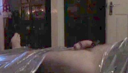 Wrapped up man handjob torment