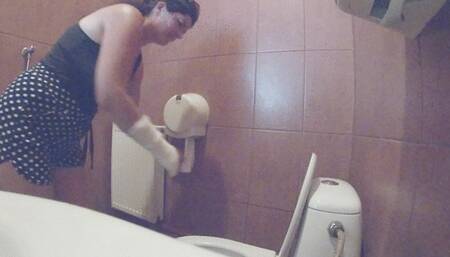 Visit in toilet in restaurant