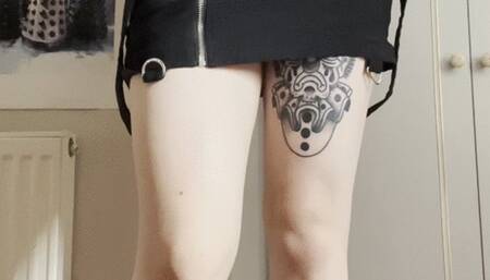 Spanking my tight ass with gloved hands