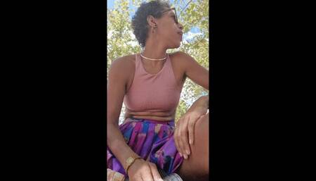 Risky outdoor masturbation and cum