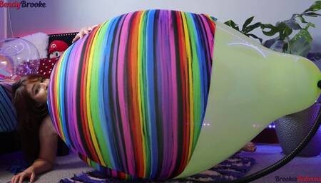 Rainbow Dress Stuffing Pump to Pop With Green 36 Inch (Slow Quiet Inflator)