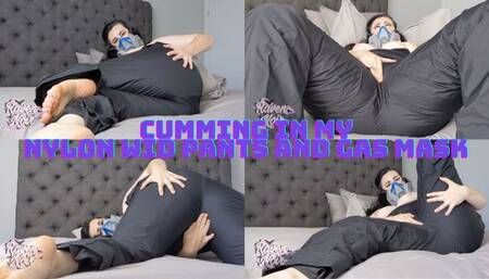 Cumming in my Nylon Wind Pants and Gas Mask
