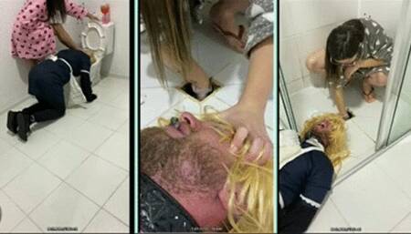 Sissy Domestic (Extreme Humiliation) Drain and Toilet by Sabrynna and Friend # SD MOBILE