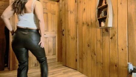 leather wearing girlfriend horny for you