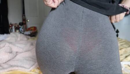 See through leggings tease