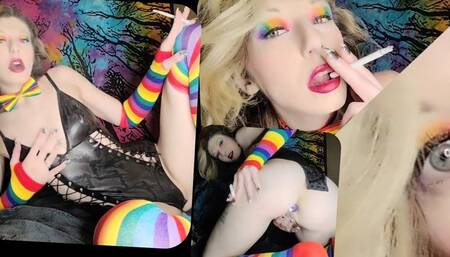 Virginia Slim 120, Sparkly Butt Plug, Kinky Rainbow Brite Vibes