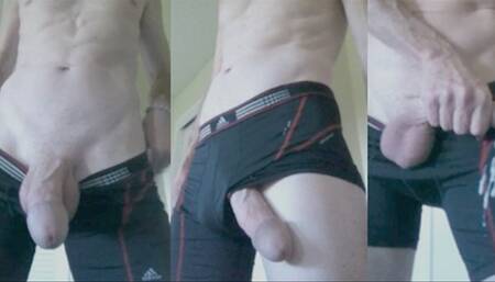 Heteroflexible K solo V147: thin slim fit muscular vascular hung older cum on underwear