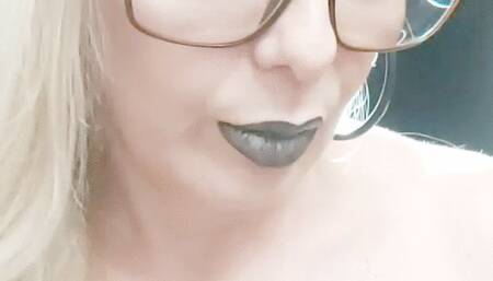 **CLOSE-UP  MARLBORO REDS *  Dangling * Nose exhales * Coughing * Black Lipstick **