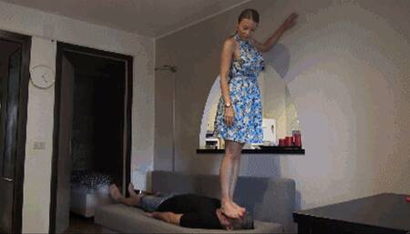 GABRIELLA - You are a worm under my feet 3 - BRUTAL trampling (mostly on face), throat standing, foot domination, face stomping
