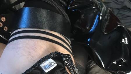 SLAVE SUB SISSY IN BLACK PVC BOOTS COUNTDOWN CUMSHOT X1