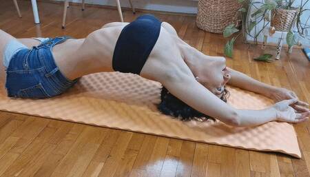 Stretching and sucking in my belly