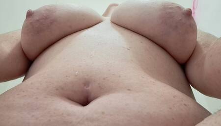 Nude total body detox into the toilet
