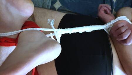 Hogie handjob on bed