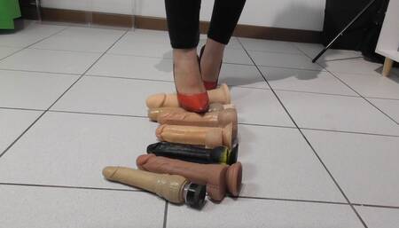 I crush my collection of fake cocks (Part 1)