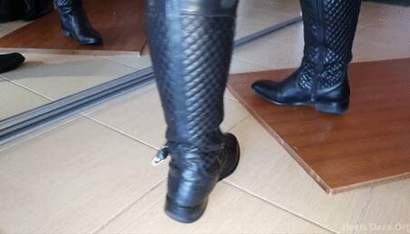 Toe Tapping in Three Pairs of Leather Boots