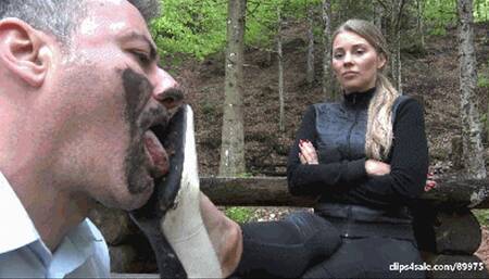 GABRIELLA - A trip to the mountain - OUTDOOR muddy shoes licking (EXTREME AND INSANE CLIP!)