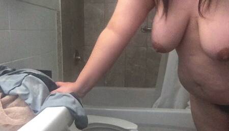 taking a shower  on the rag and period ass washing aug 31 2021