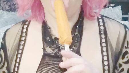 Fanny Forte Sucking a Popsicle
