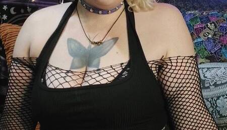 Blue Mini Skirt and a Pretty Glass Toy