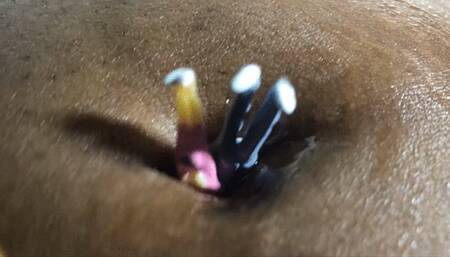 Tiny humans trapped in Giantess belly button