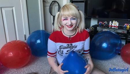 Harley Quinn Busts Balloons In Your Face