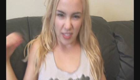 Adorable teen Stacy gives me a footjob