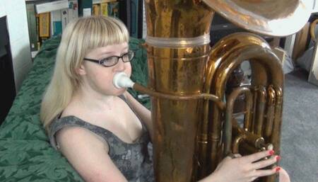 Krystal Checks Out Our "New" Tuba (MP4 1080p)