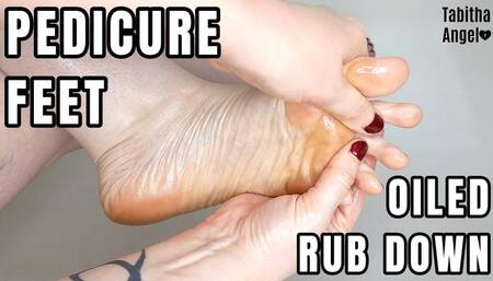 Pedicure Feet Oiled Rub Down
