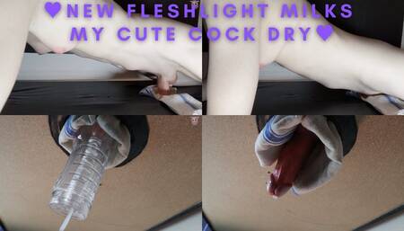 Hands Free Fleshlight Fuck on Table