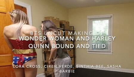 BTS Wonder Woman and Harley Quinn captured and tied DID