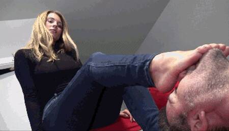 Gabriella - Lick better or I will smother you! - foot worship and foot smother
