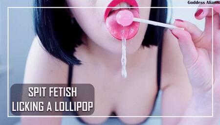 Spit Fetish Licking A Lollipop